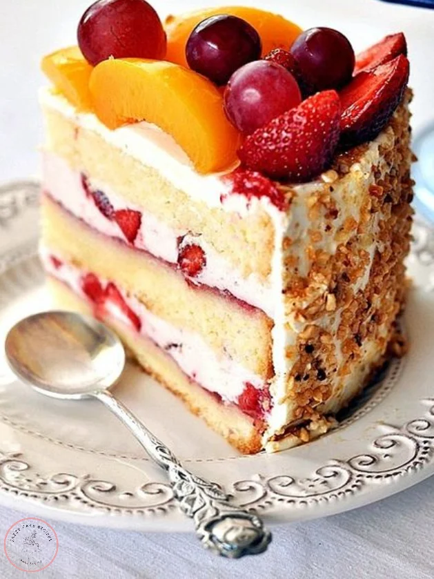 Strawberry Peach Cake 